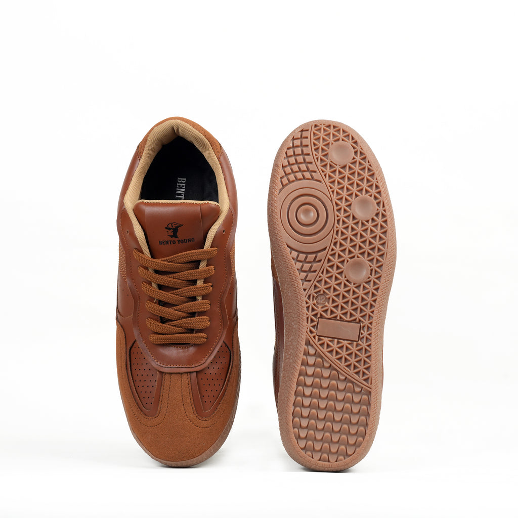 Caramel Drift Tan Leather Low-Top Sneaker