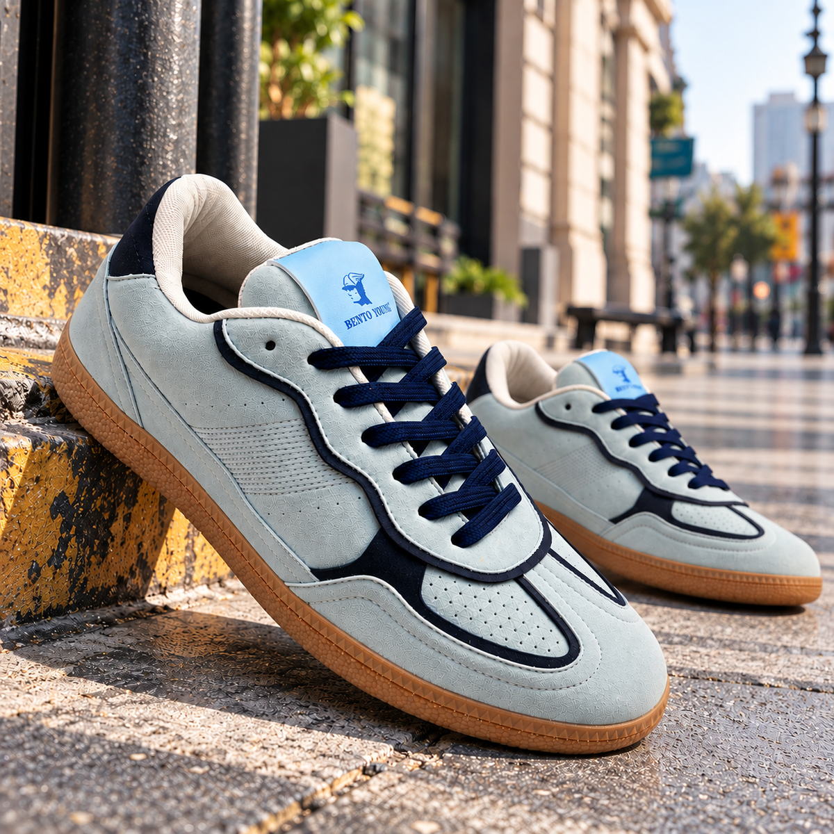 Aqua Drift Ice Blue Retro streetwear Sneakers