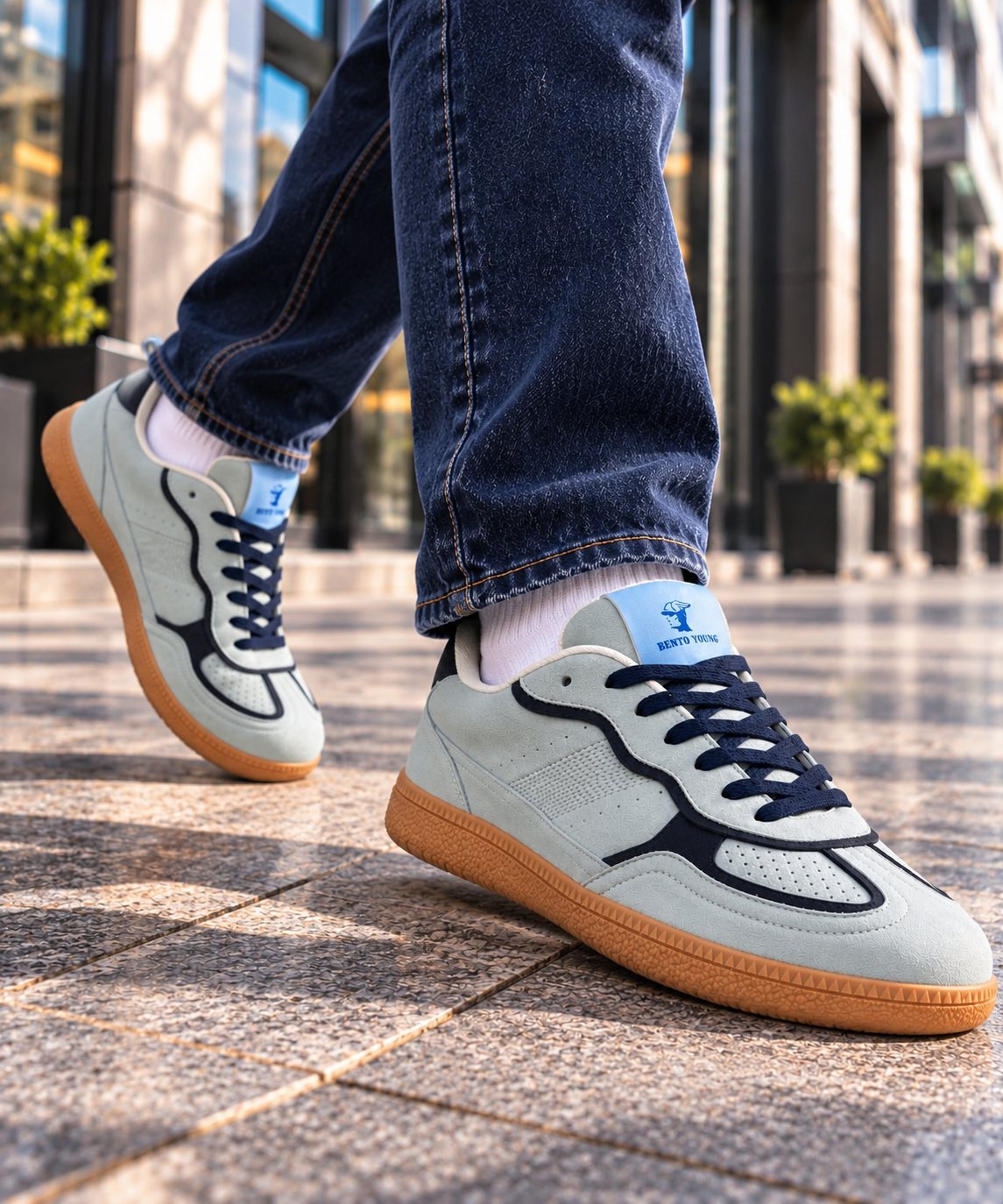 Aqua Drift Ice Blue Retro streetwear Sneakers