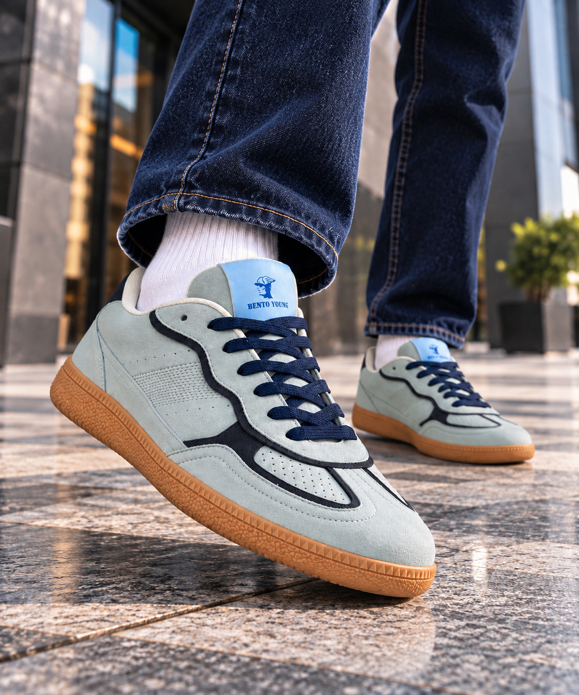 Aqua Drift Ice Blue Retro streetwear Sneakers