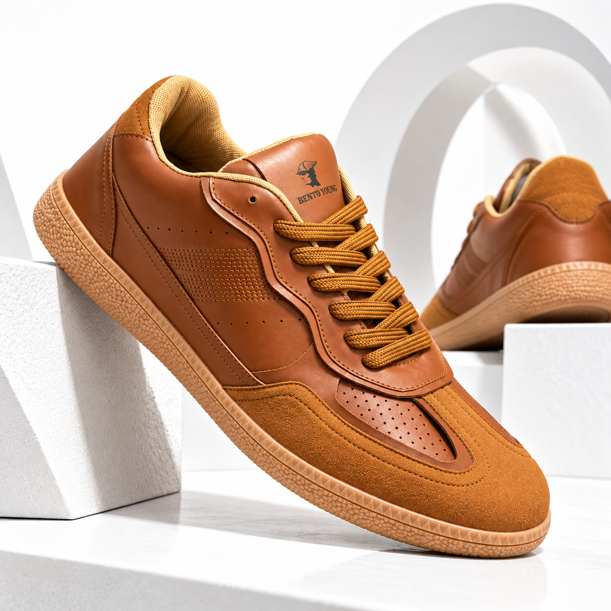 Caramel Drift Tan Leather Low-Top Sneaker
