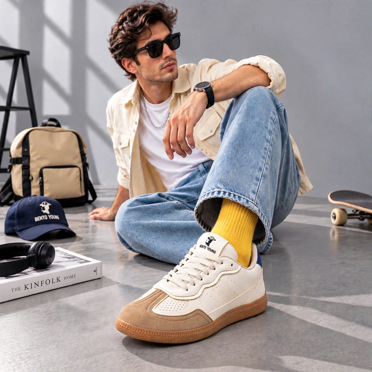 Cream Sand Drift white Sneakers Low Top  Sneakers For men